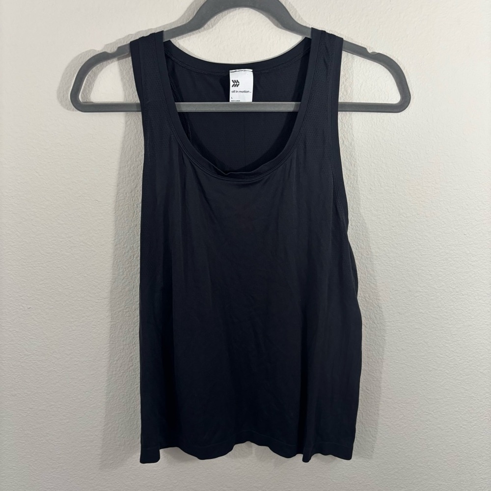 All in Motion Black Sleeveless Top Sz L Athletic Athleisure Running Lightweight